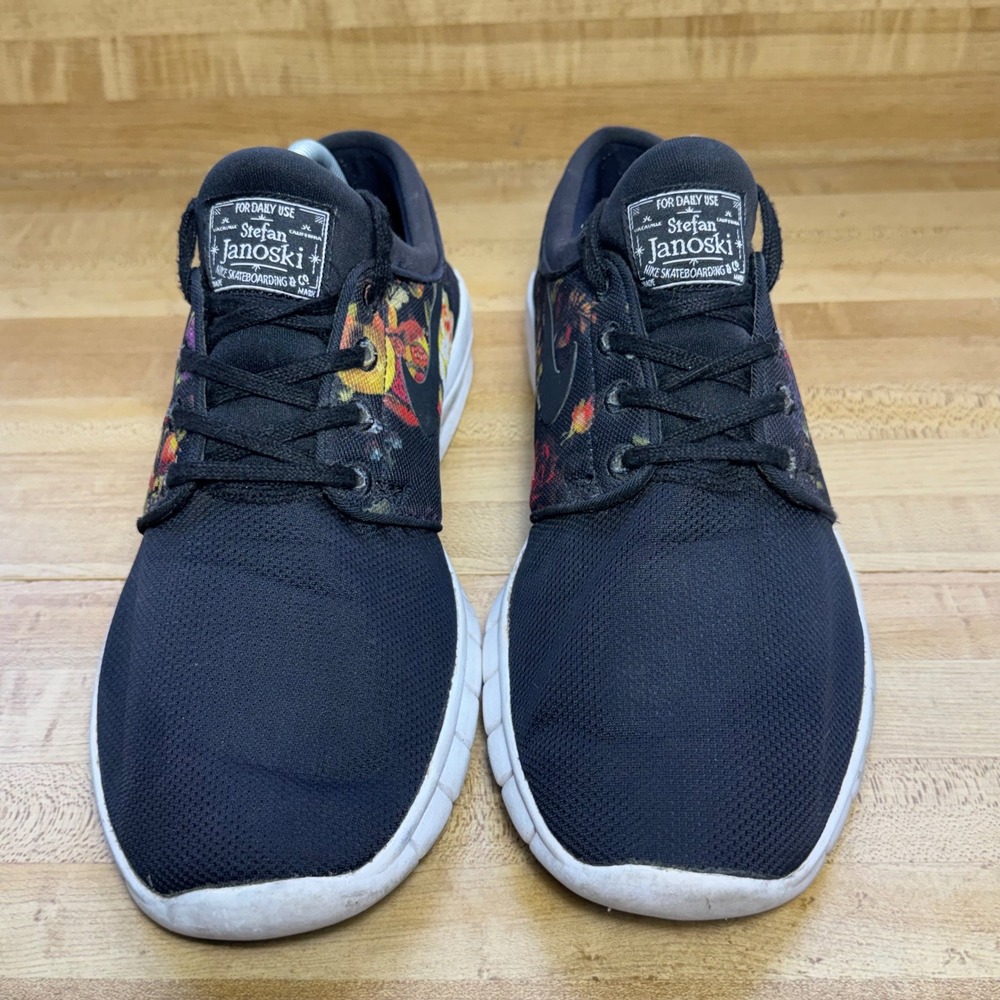Nike SB Stefan Janoski Max Black Floral Skate Shoes 631303-029 Mens 9 - Picture 2 of 7